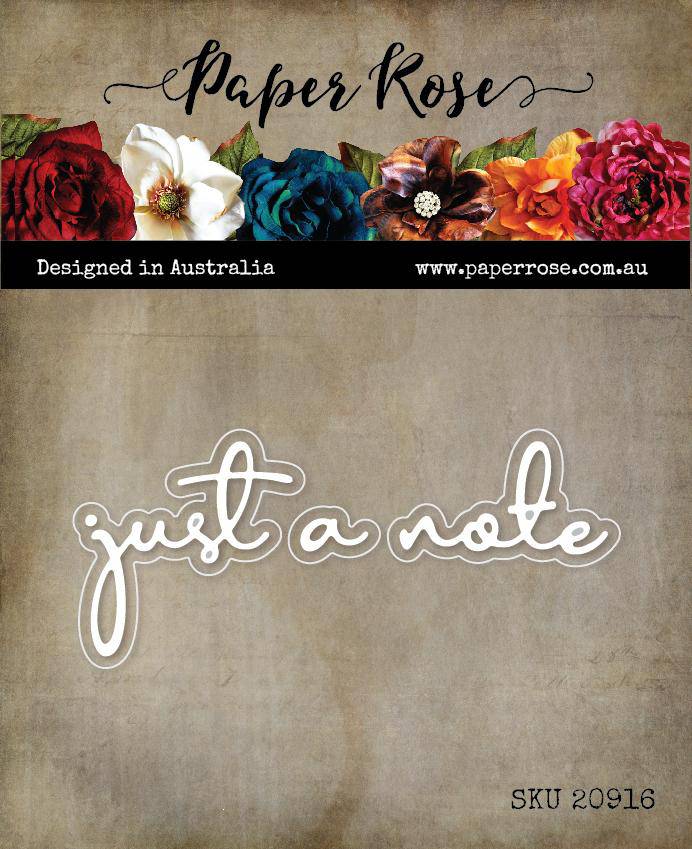 Paper Rose Studio Just a Note Fine Script Layered Metal Cutting Die 20916