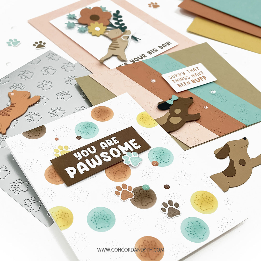 Concord & 9th Paw Prints Double Card Front Die