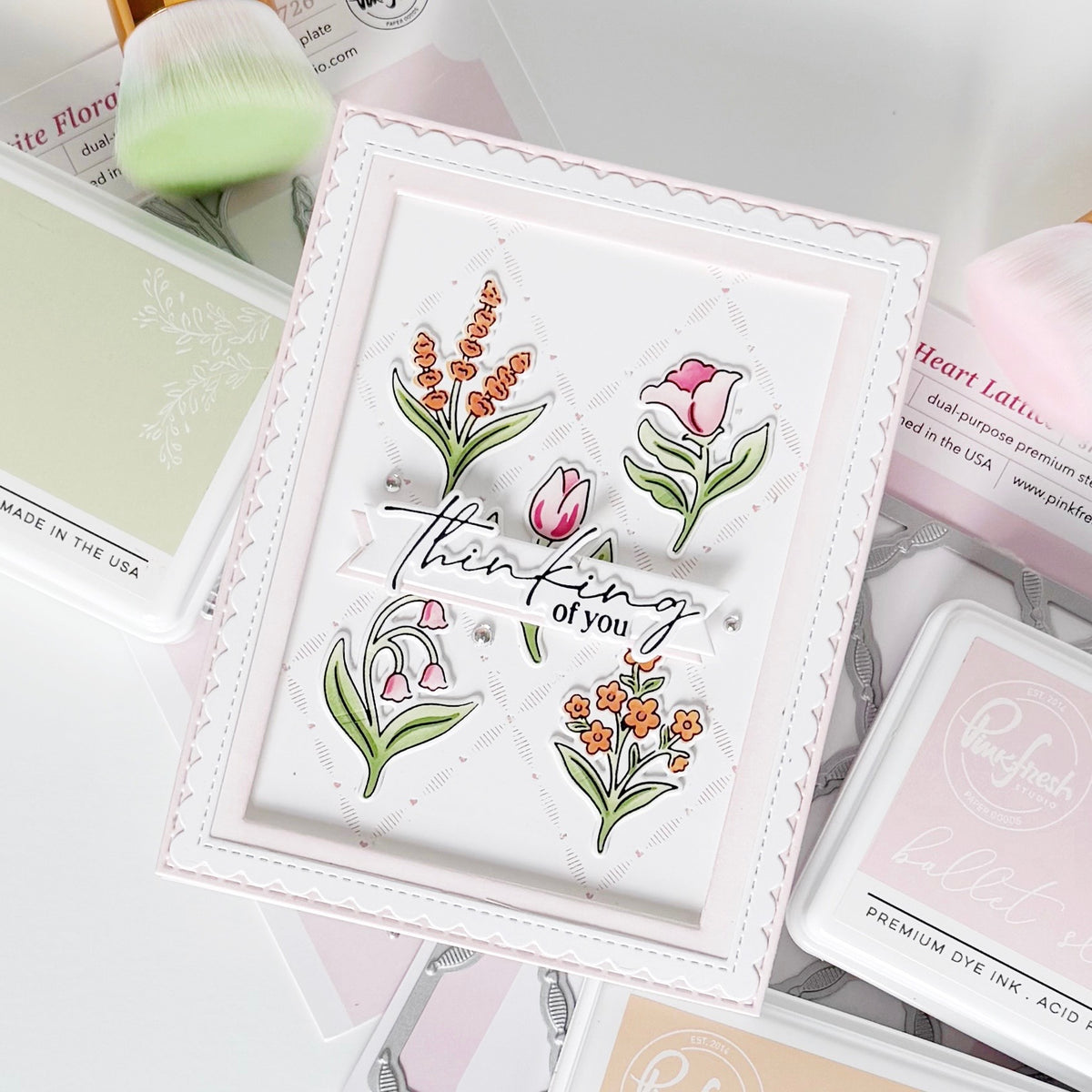 Pinkfresh Studio Petite Florals Stamp, die & stencil Bundle