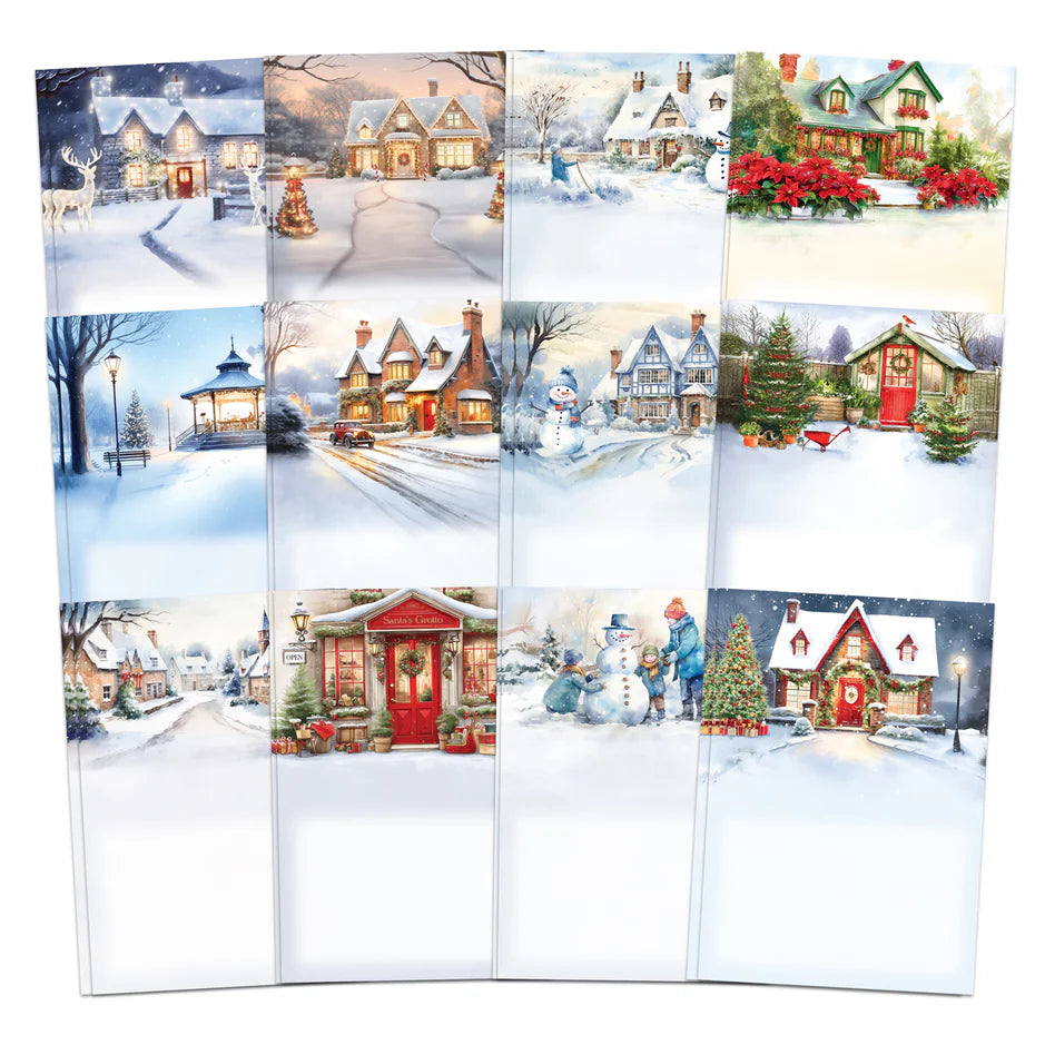 Katy Sue Designs Picket Fence Christmas Scene Stash, 24 sheets