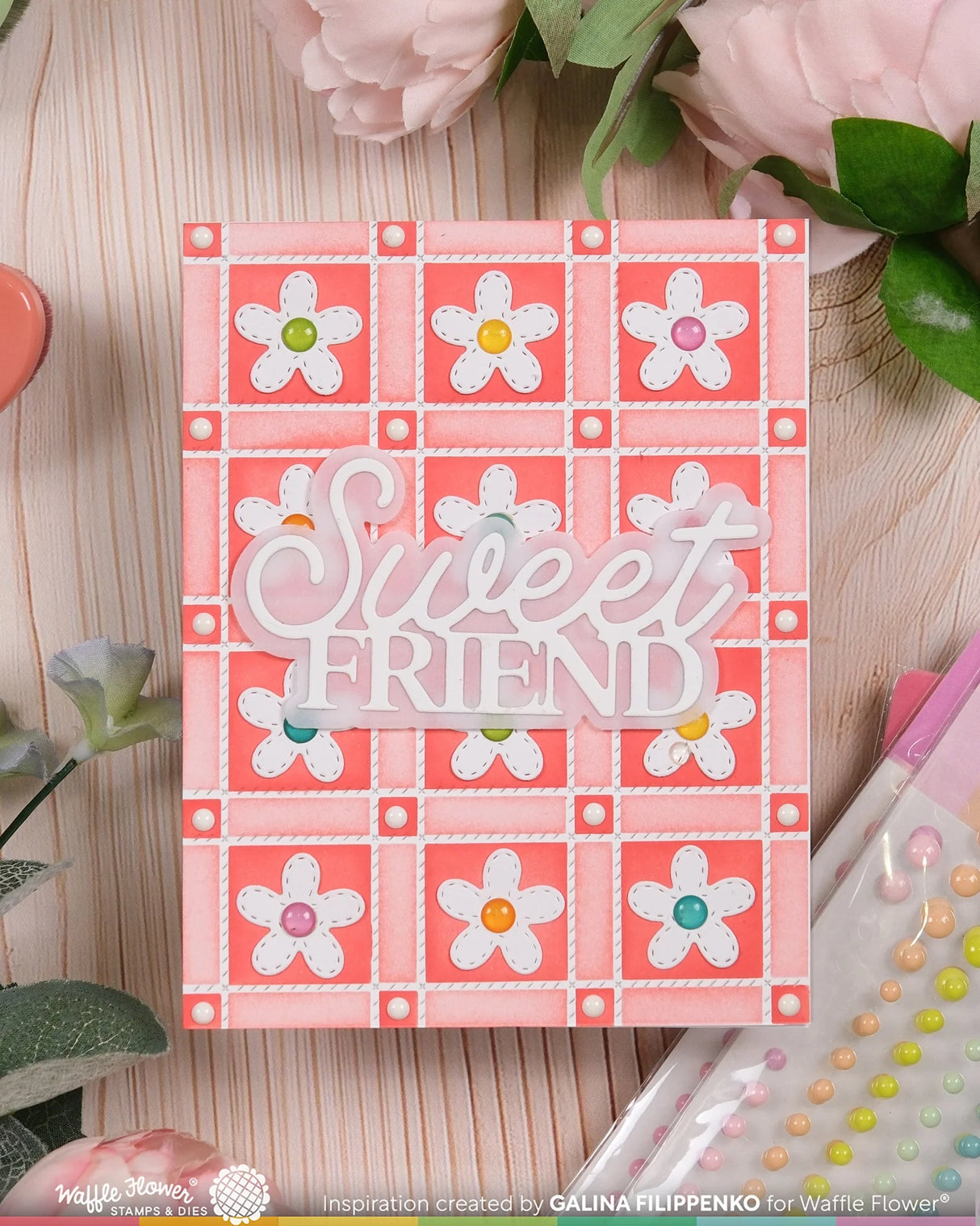 Waffle Flower Craft Picnic Plaid Stencil