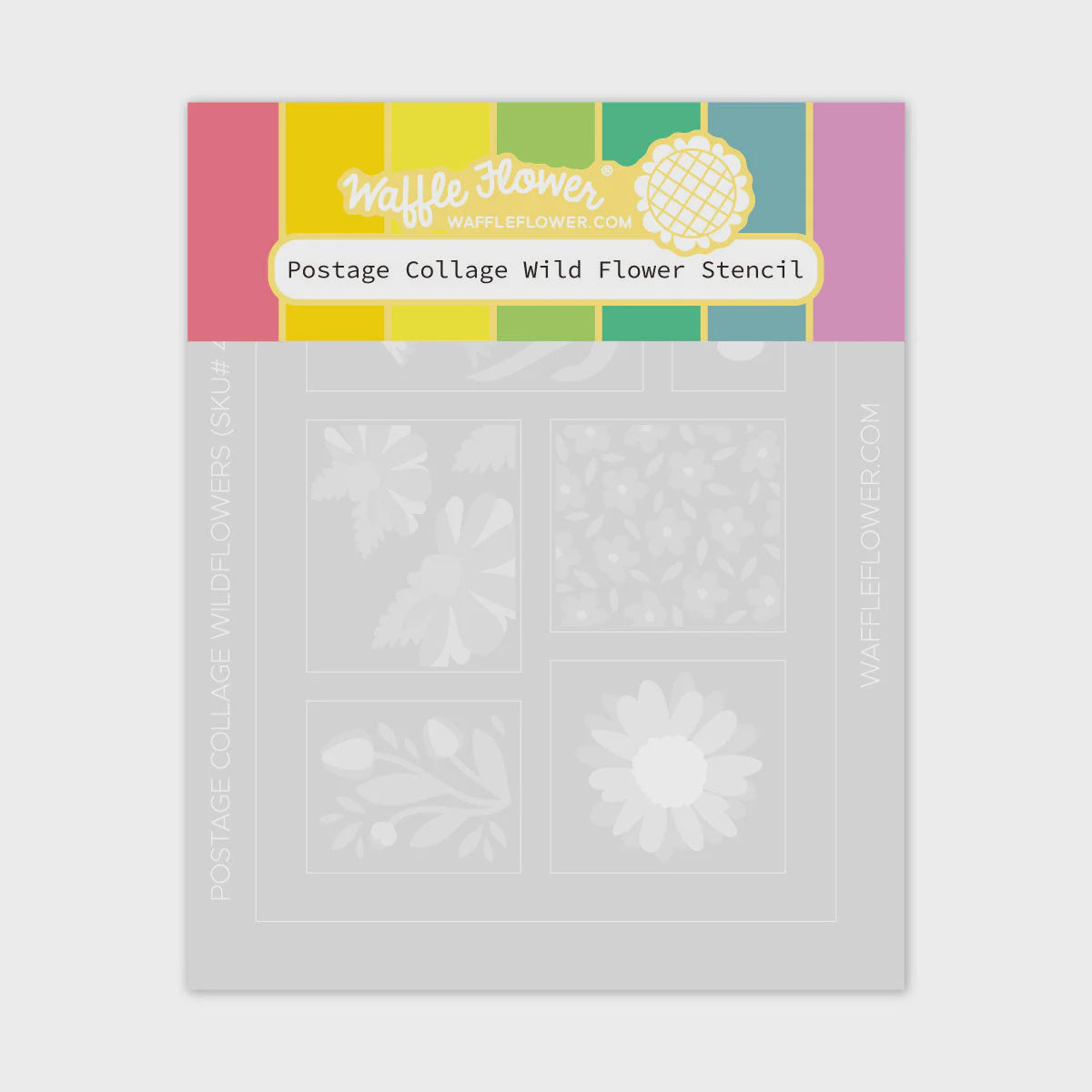 Waffle Flower Craft Postage Collage Wild Flower Stencil