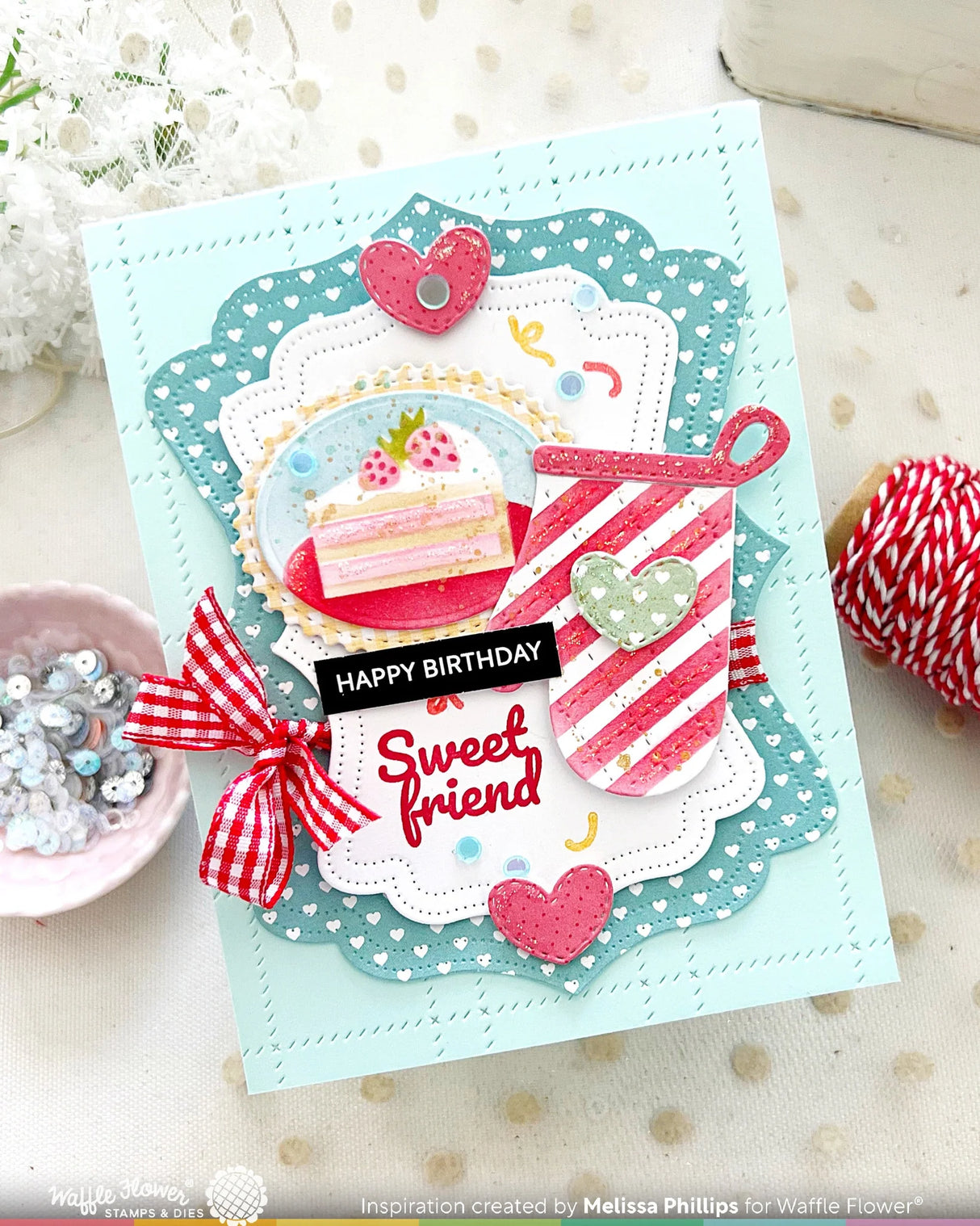 Waffle Flower Craft Postage Cake Slice Die-n-stencil