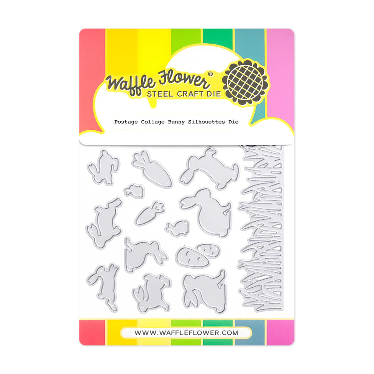 Waffle Flower Craft Postage Collage Bunny Silhouettes Die