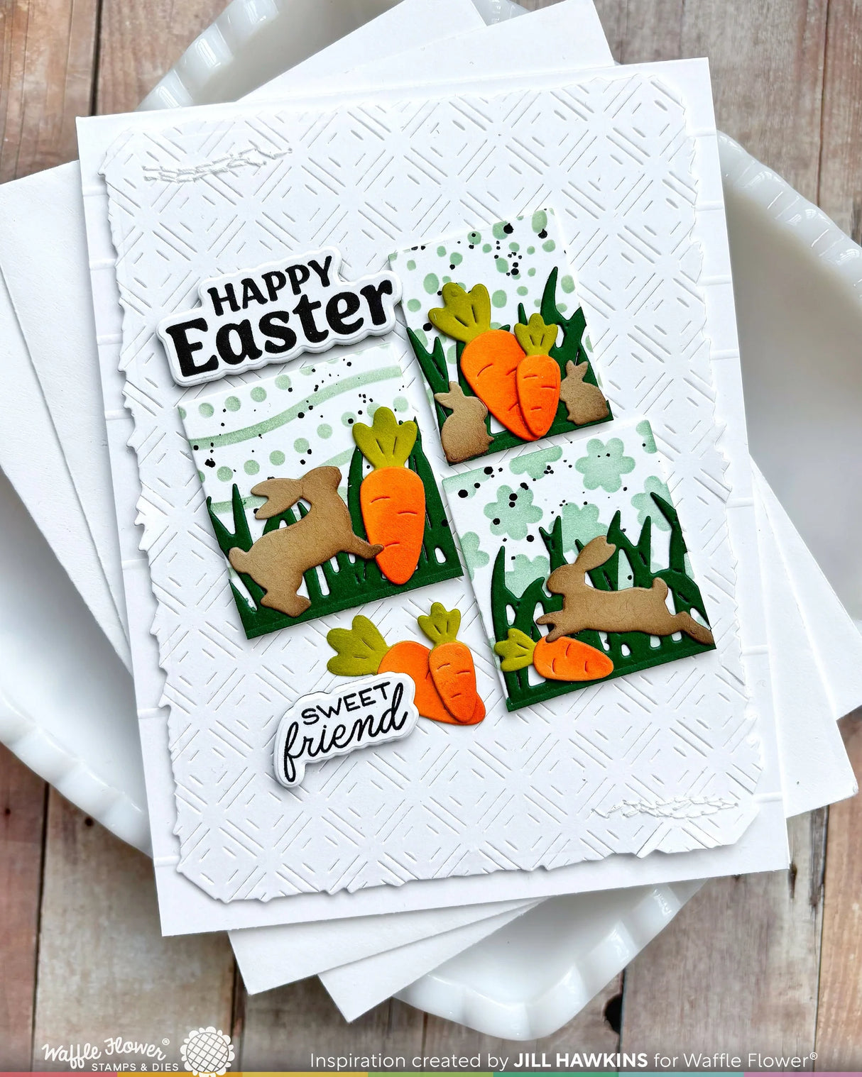 Waffle Flower Craft Postage Collage Bunny Silhouettes Die