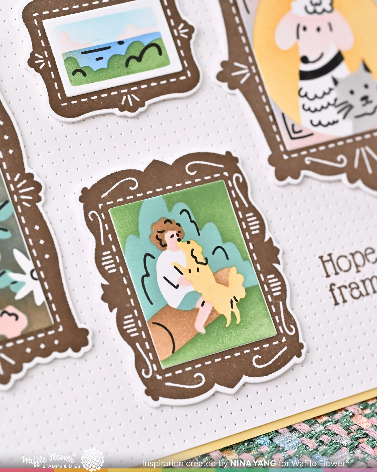 Waffle Flower Crafts Postage Collage Frames Combo