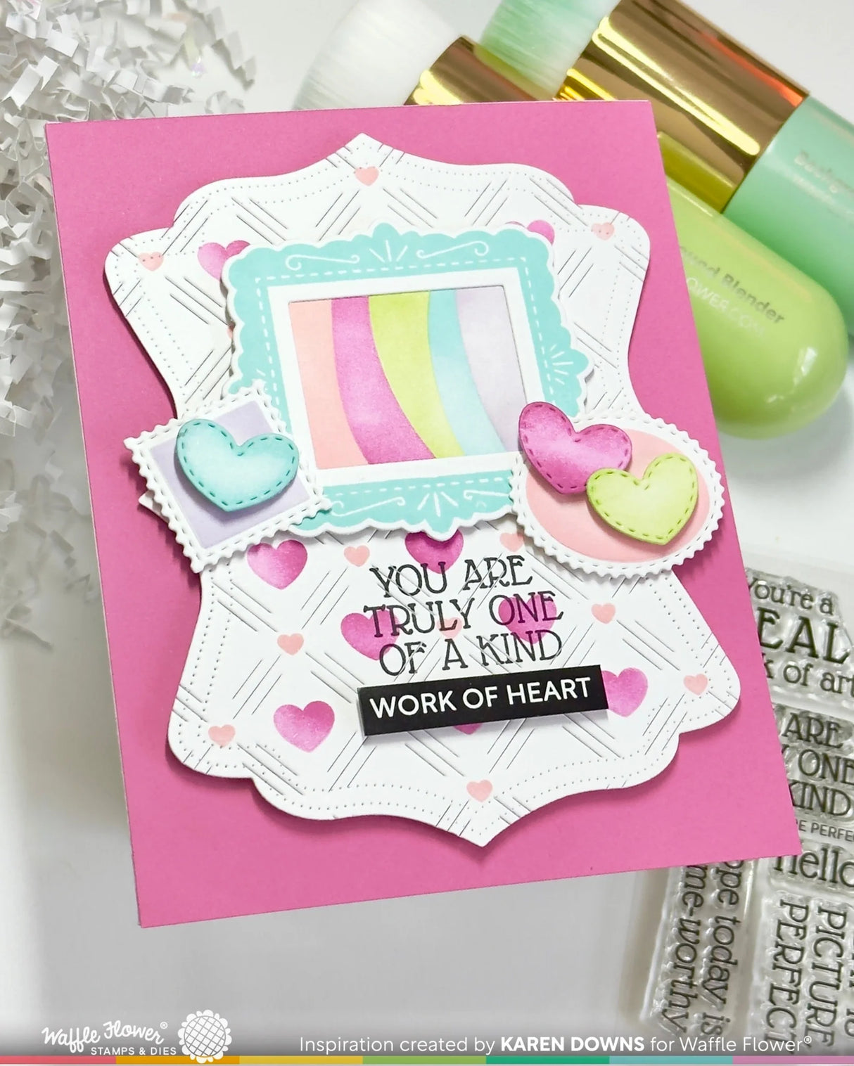 Waffle Flower Crafts Postage Collage Inner Blocks Stencil