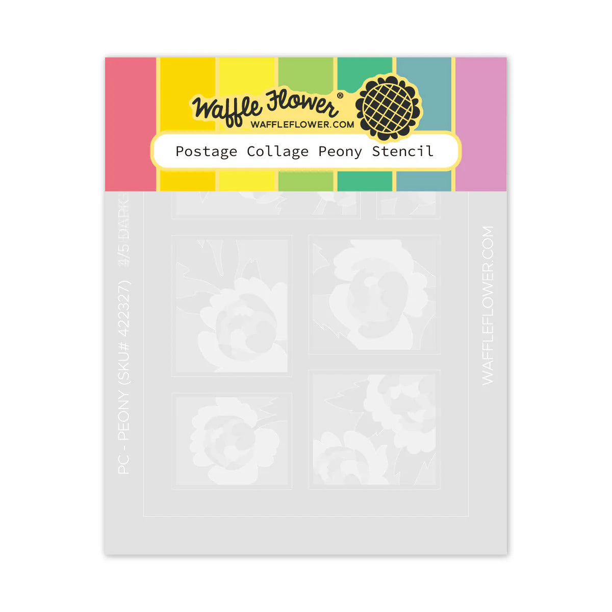 Waffle Flower Craft Postage Collage Peony Stencil