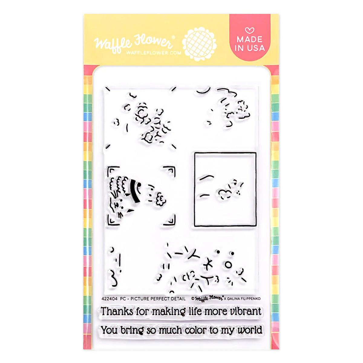 Waffle Flower Crafts Postage Collage Picture Perfect Detail Stamp