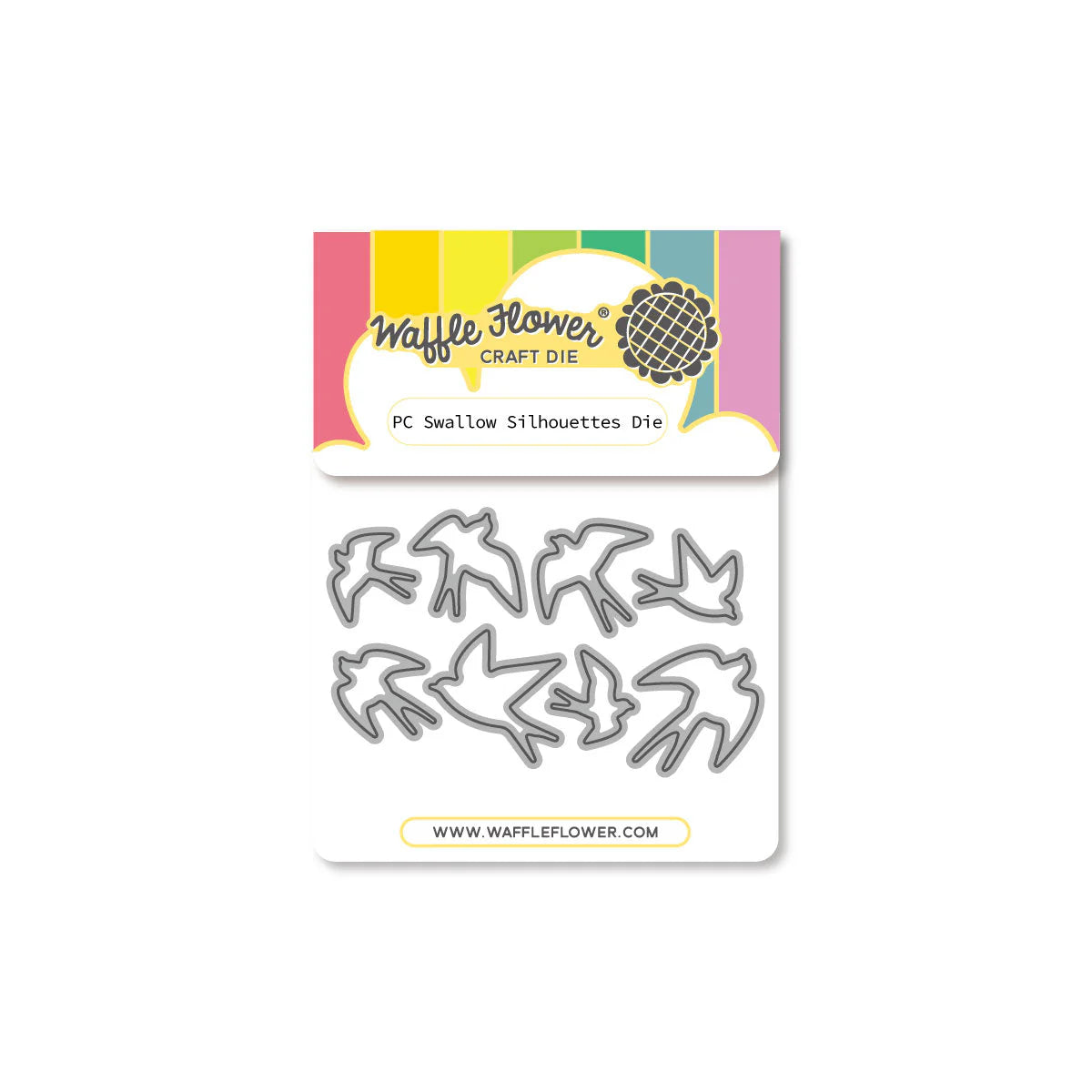 Waffle Flower Postage Collage Swallow Silhouettes Die - 422432