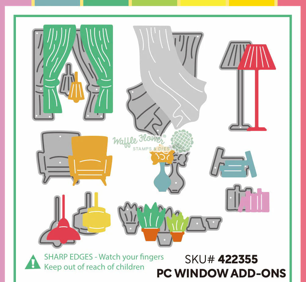 Waffle Flower Postage Collage Window Add-ons Die - 422355
