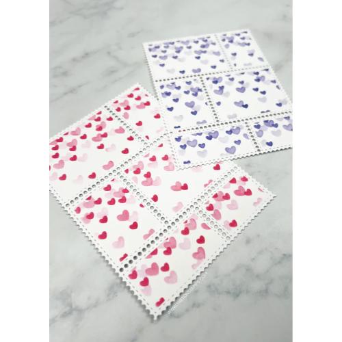 The Ton Stamps Postage: Falling Hearts Layering Stencils