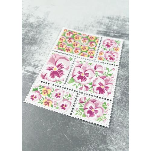 The Ton Stamps Postage: Pansies Layering Stencils