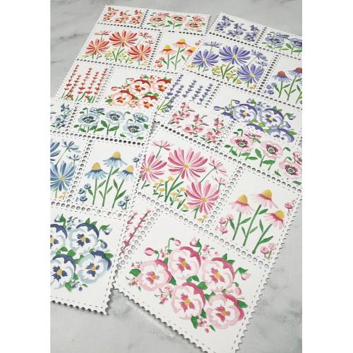 The Ton Stamps Postage: Wildflowers Layering Stencils