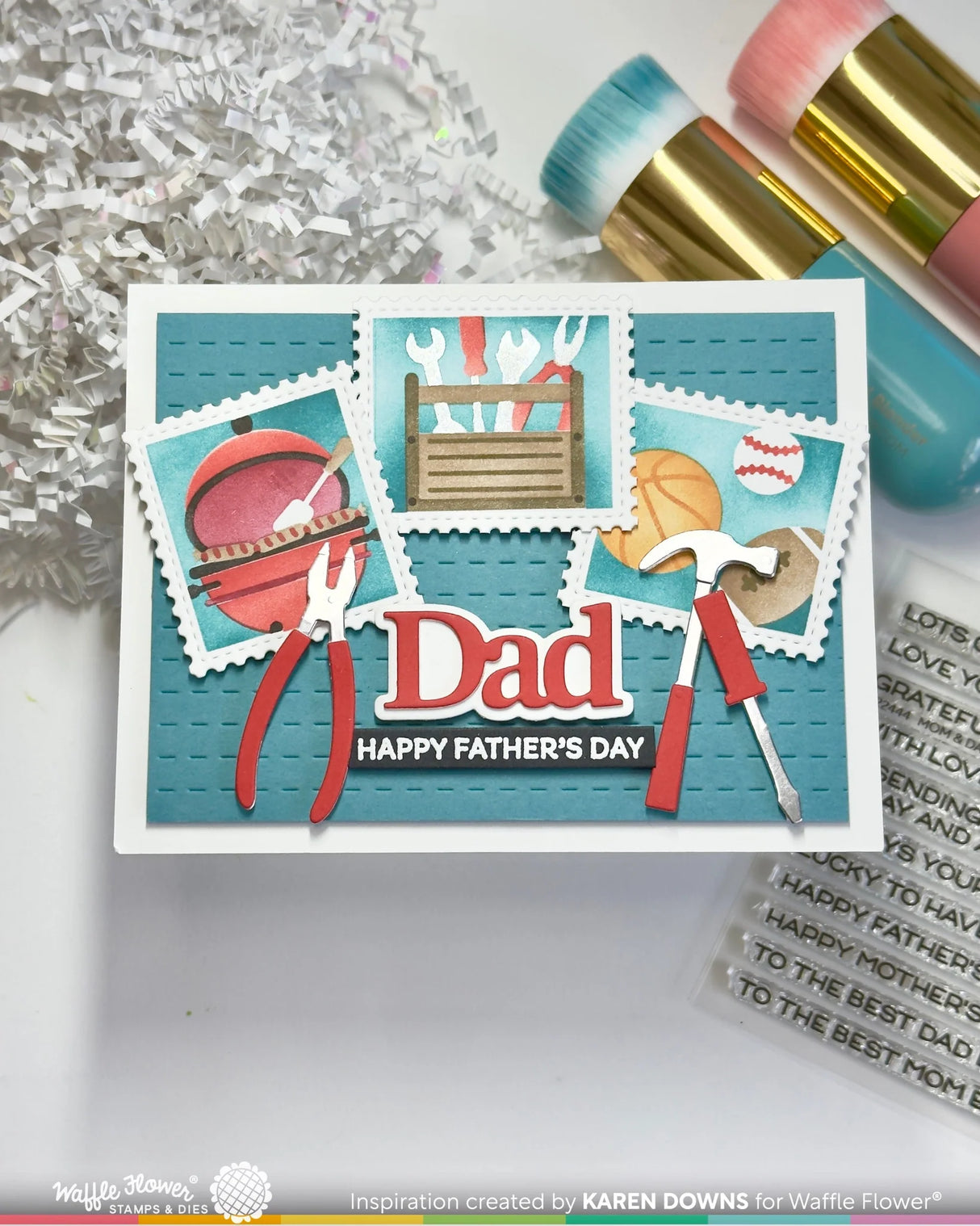 Waffle Flower Crafts Print Dad Word Die