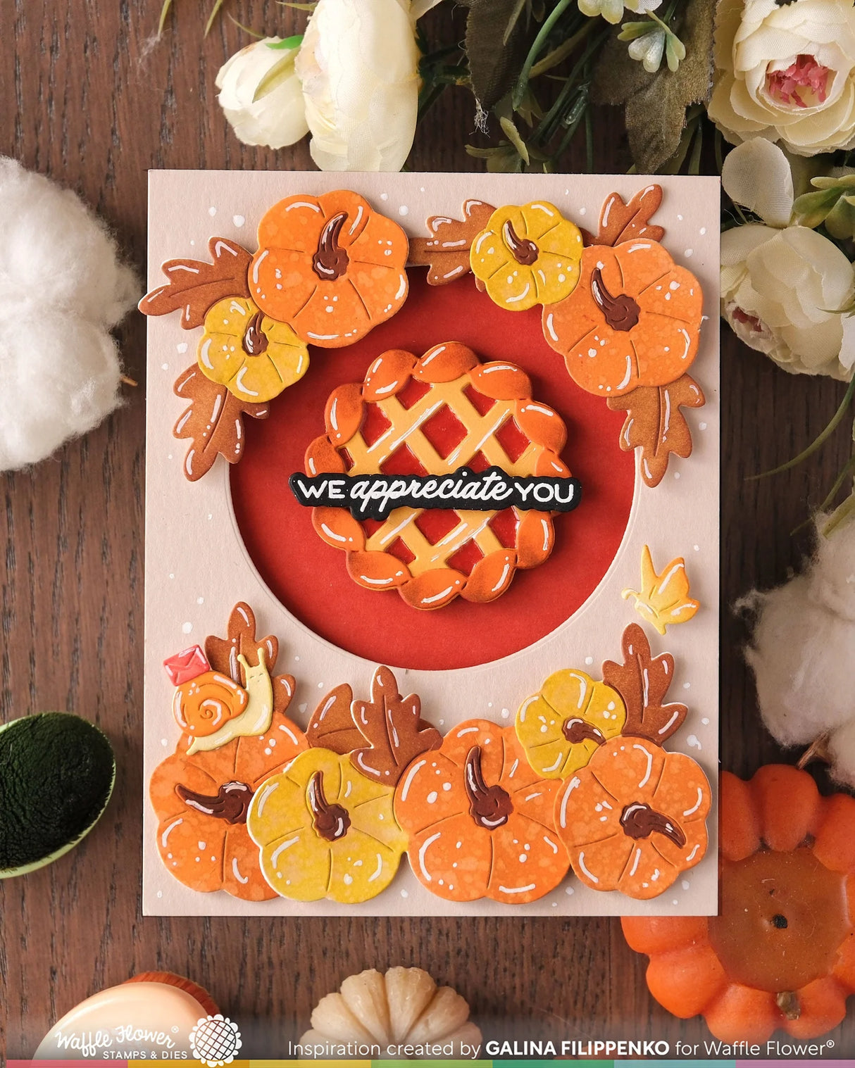 Waffle Flower Pumpkin Time Texture Die