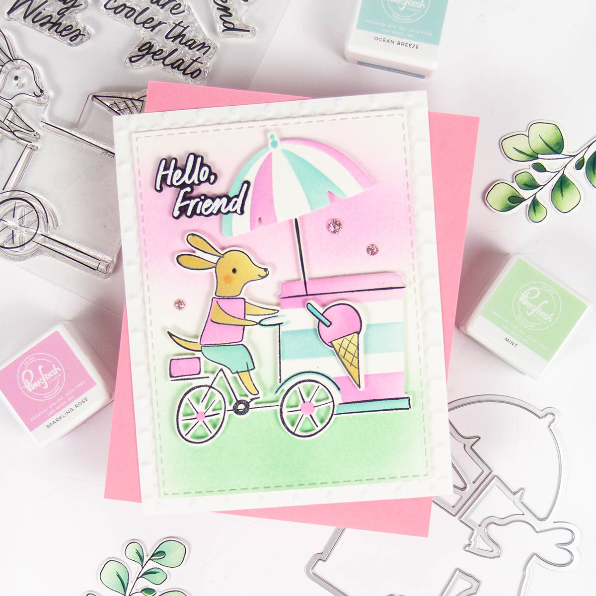 Pinkfresh Studio Gelato on the Go stencil/Stamp/die Bundle