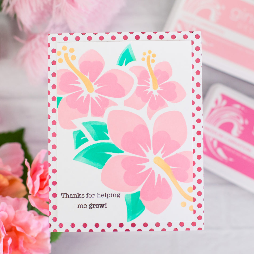 Gina K Designs STENCIL- Happy Hibiscus
