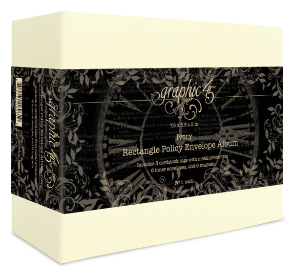 Graphic 45 Rectangle Policy Envelope Album — Ivory - 4503317