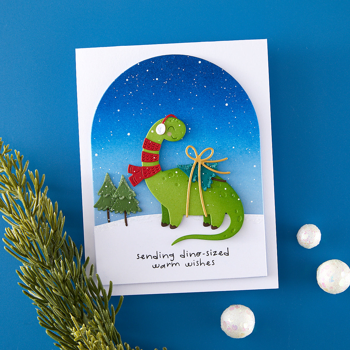 Spellbinders Independent Exclusive - Dino-Sized Holiday Clear Stamp & Die Set