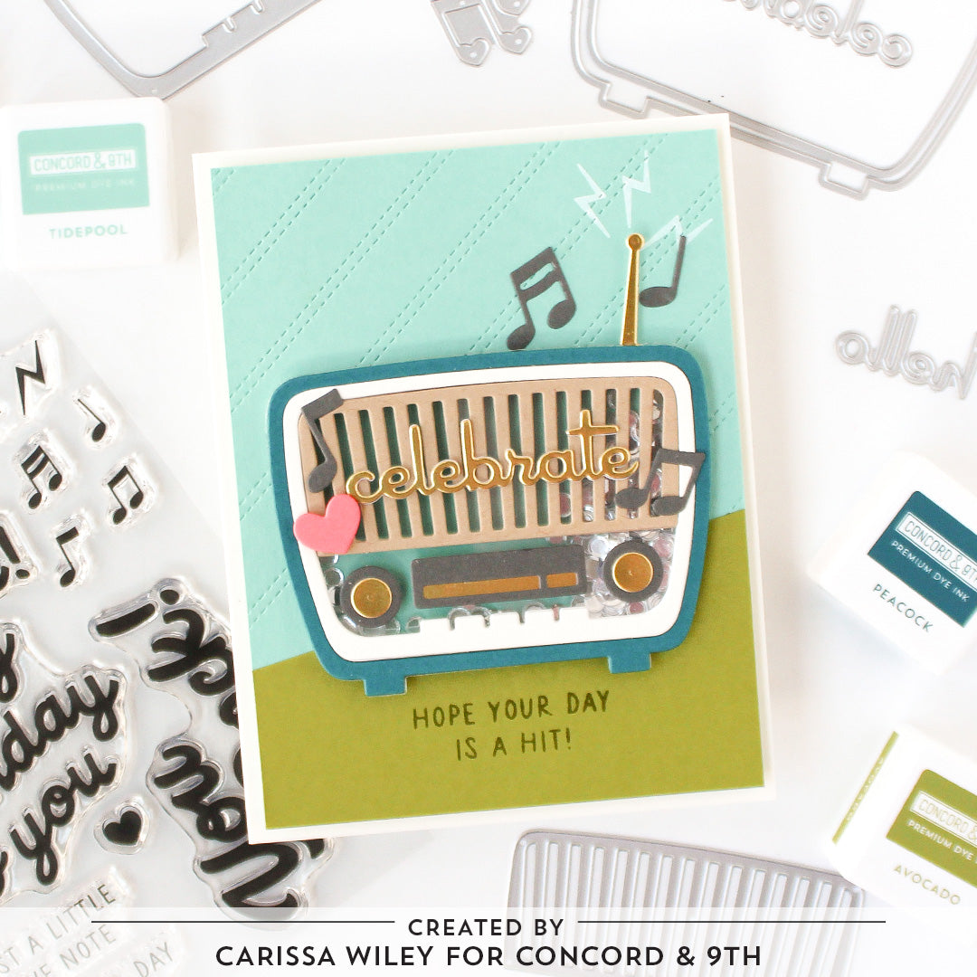 Concord & 9th Retro Radio Stamp Set (4" x 6") & Die Bundle