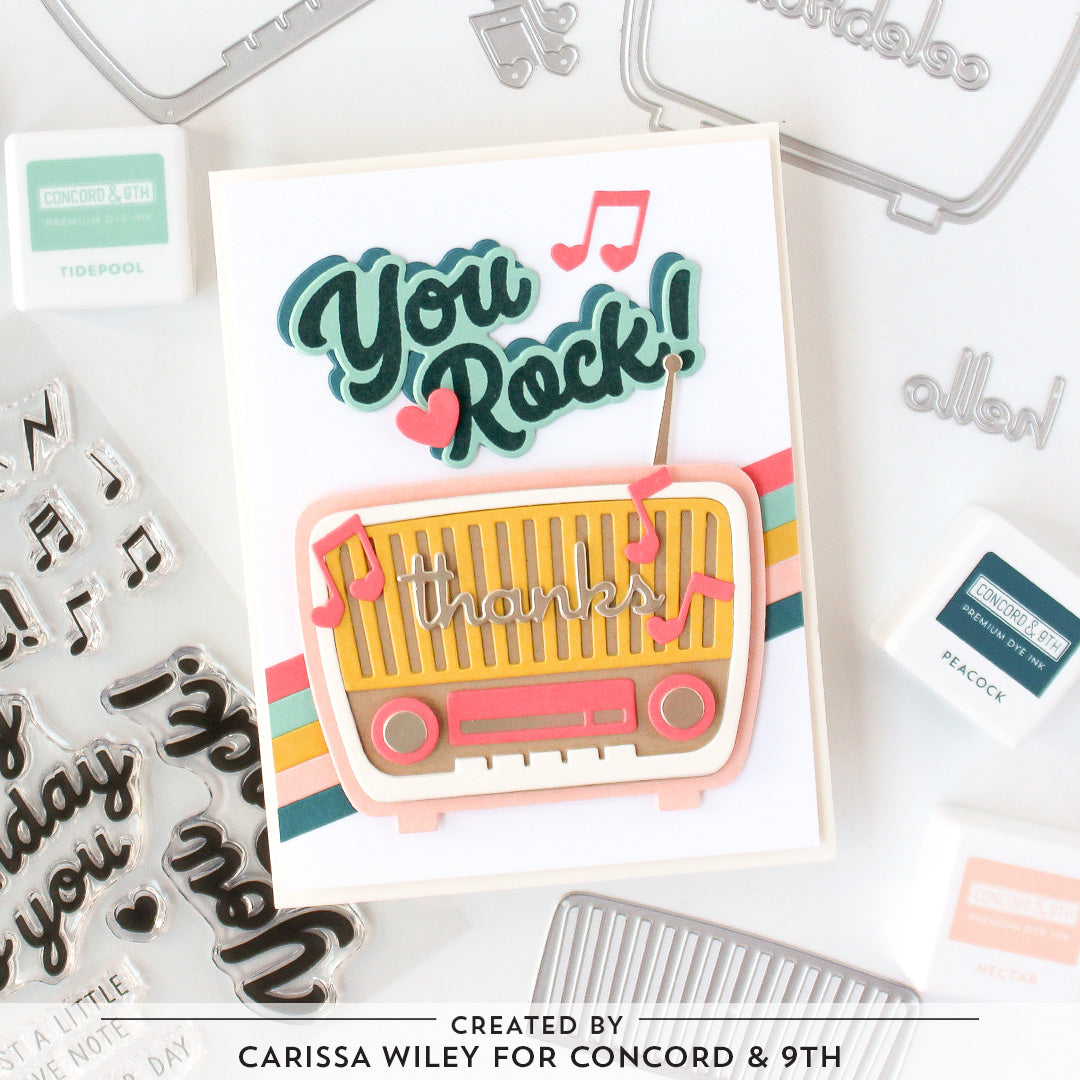 Concord & 9th Retro Radio Stamp Set (4" x 6") & Die Bundle