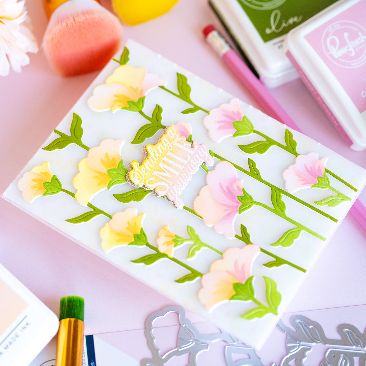 Pinkfresh Studio Rising Wildflowers die/ Stencil Bundle