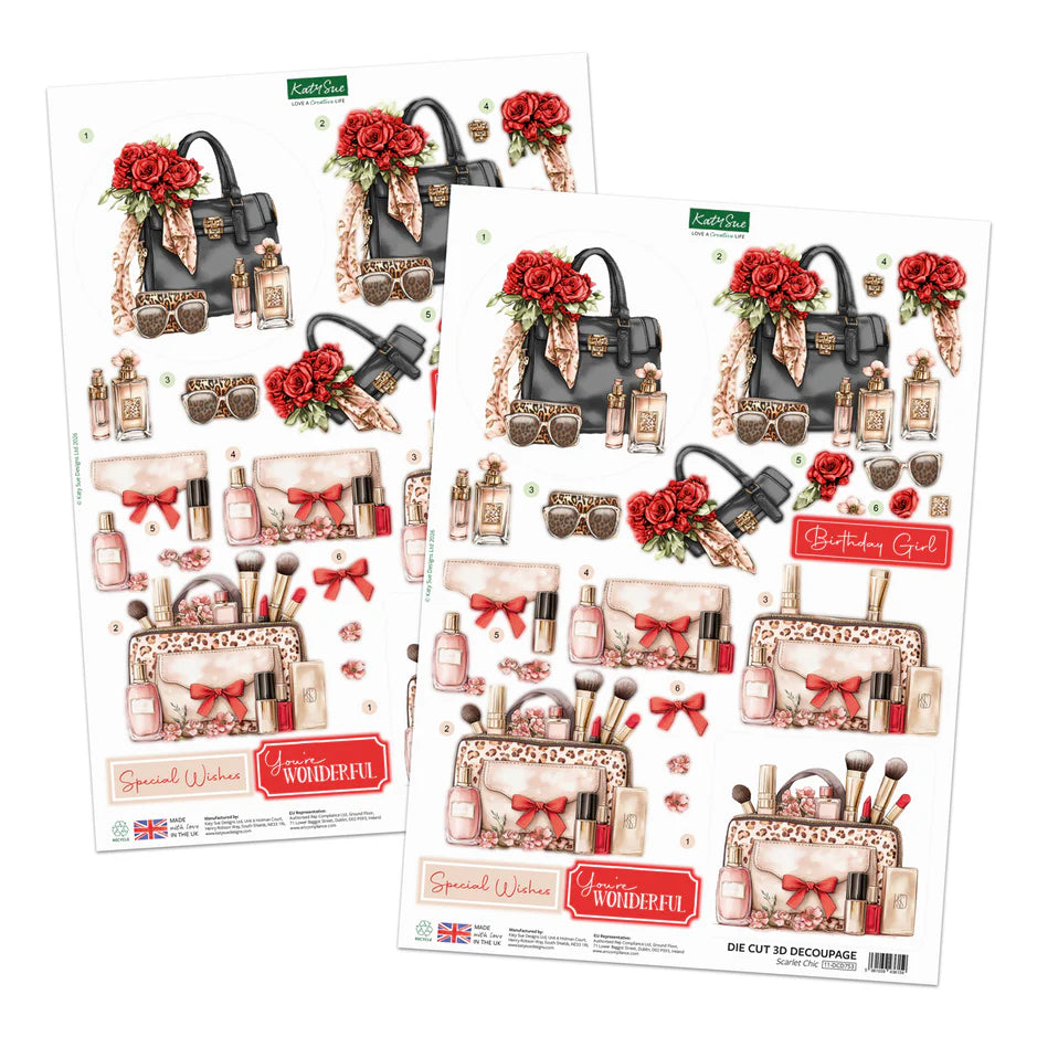 Katy Sue Designs Rose Couture Die Cut Decoupage & Embellishment Collection (pack of 10)