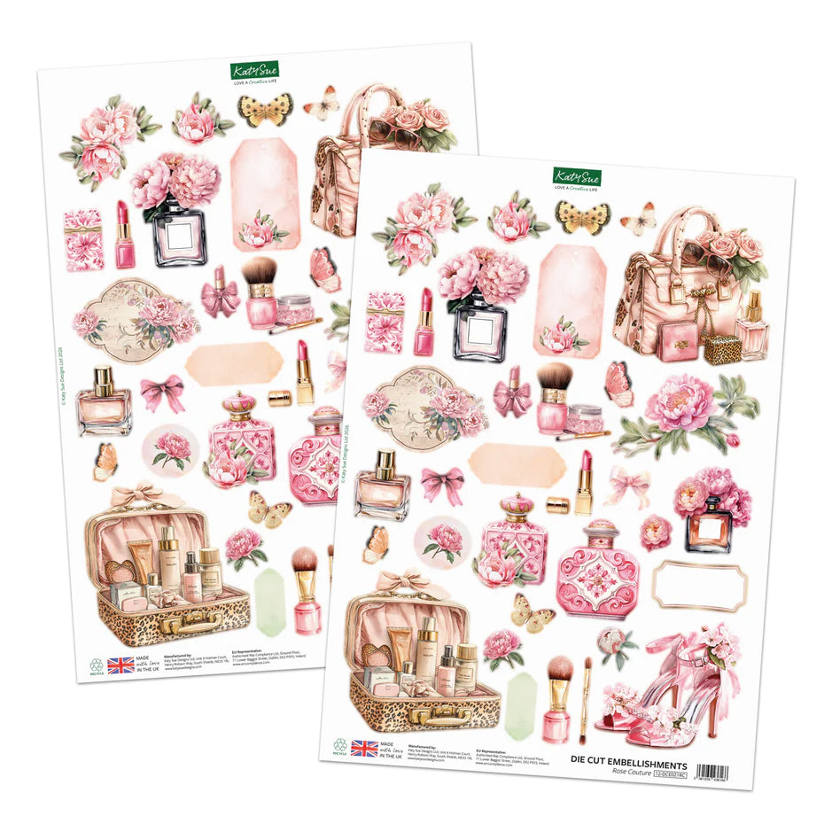 Katy Sue Designs Rose Couture Die Cut Decoupage & Embellishment Collection (pack of 10)