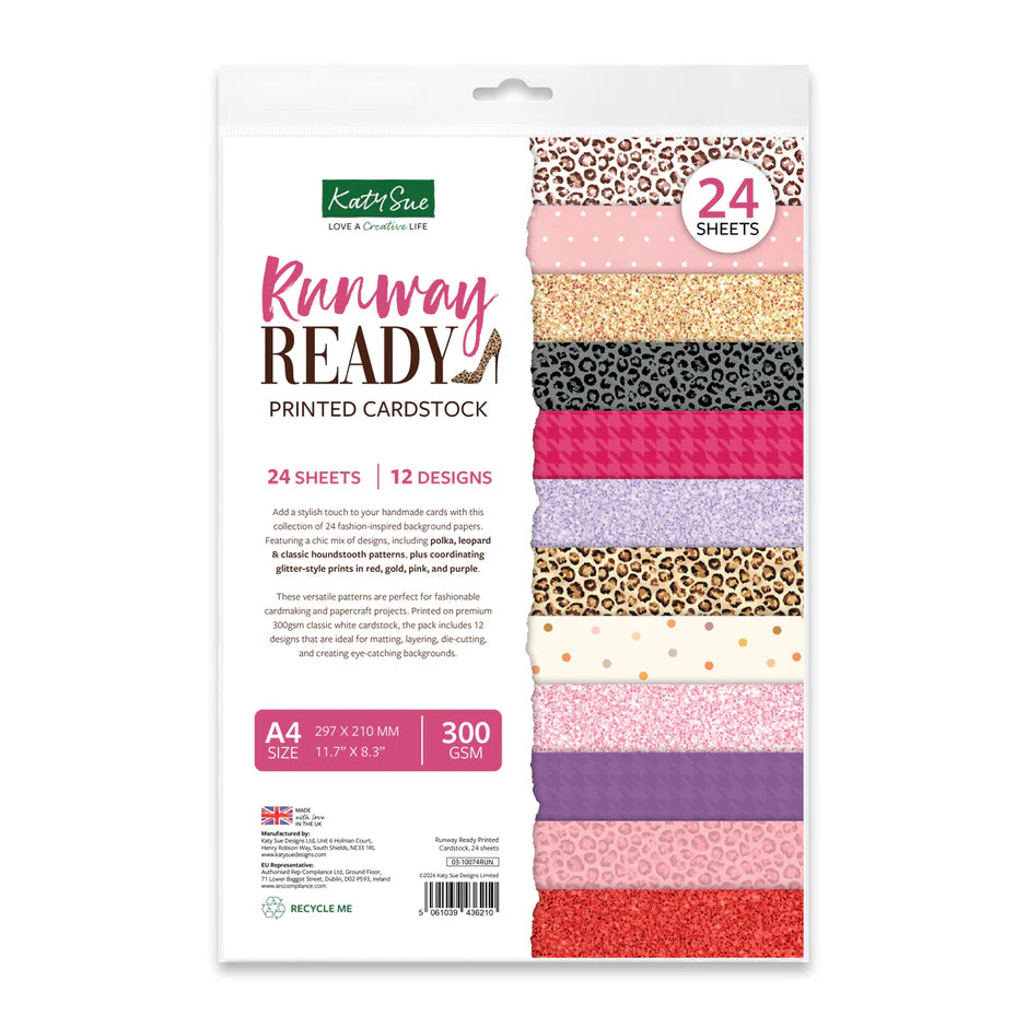 Katy Sue Designs Runway Ready Printed Cardstock, 24 sheets