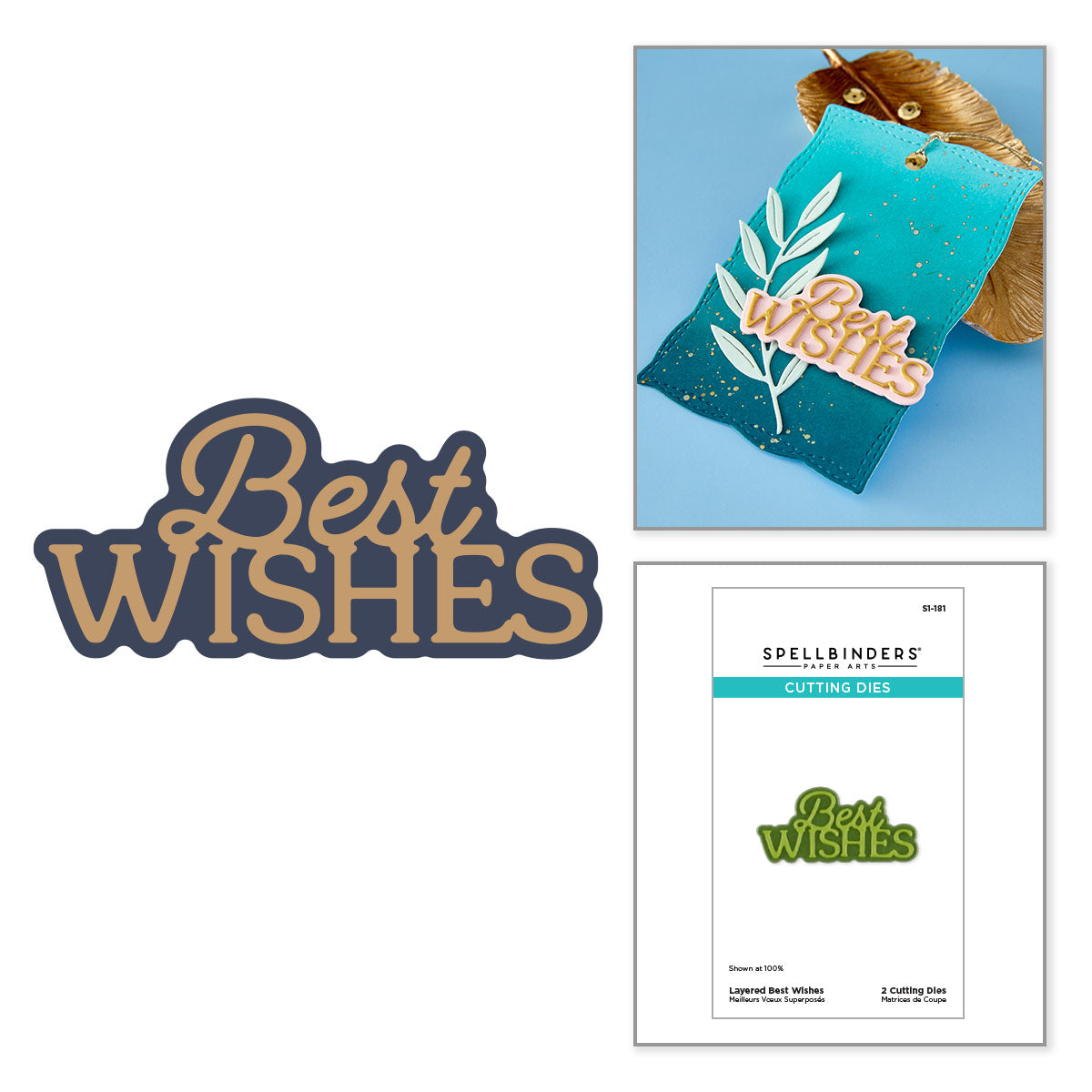 Spellbinders Layered Best Wishes Etched Dies