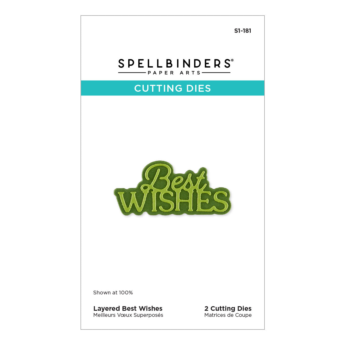 Spellbinders Layered Best Wishes Etched Dies