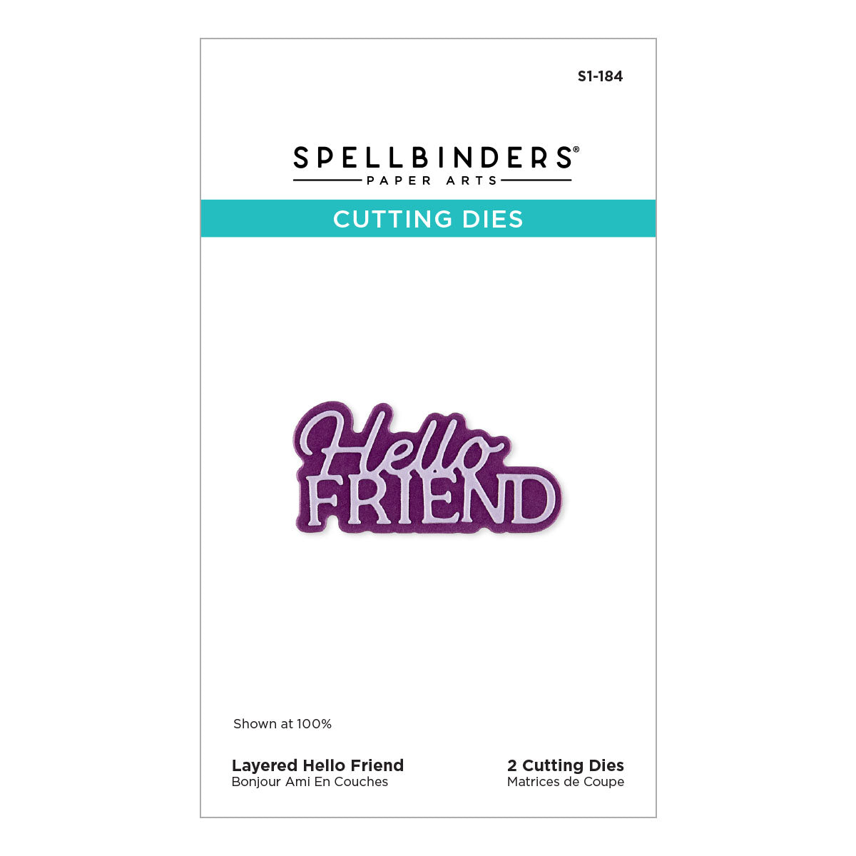 Spellbinders Layered Hello Friend Etched Dies