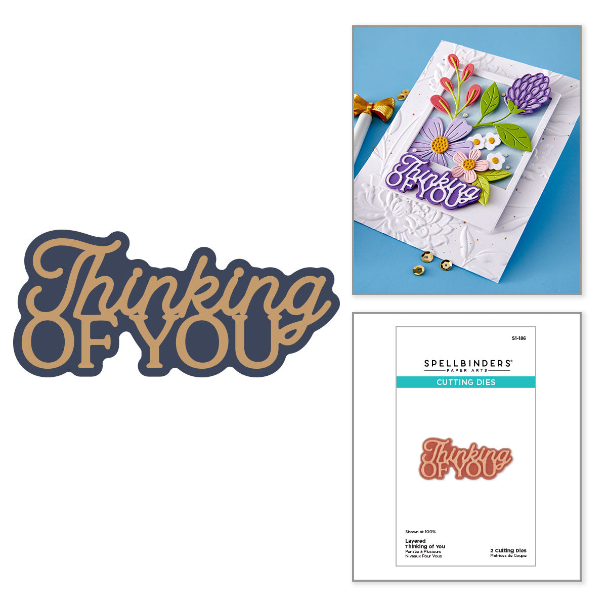Spellbinders Layered Thinking of You Etched Dies