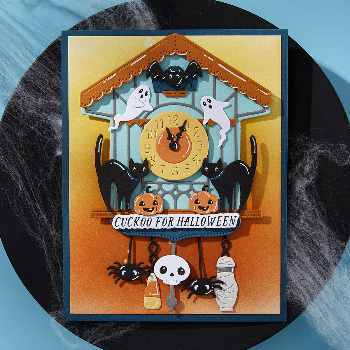 Spellbinders Halloween Tick Tock Etched Dies from the Cuckoo Cottage Collection