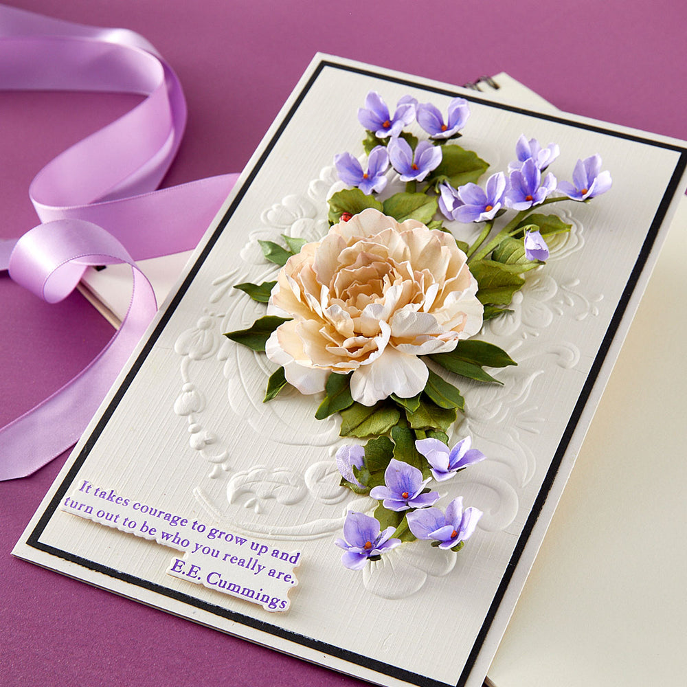 Spellbinders The Poet's Garden Sentiments Press + Foil Plate & Die Set by Susan Tierney-Cockburn