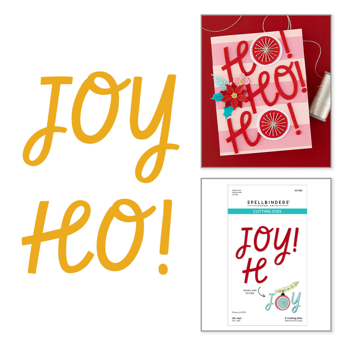 Spellbinders Oh Joy! Etched Stitching Dies S3-585