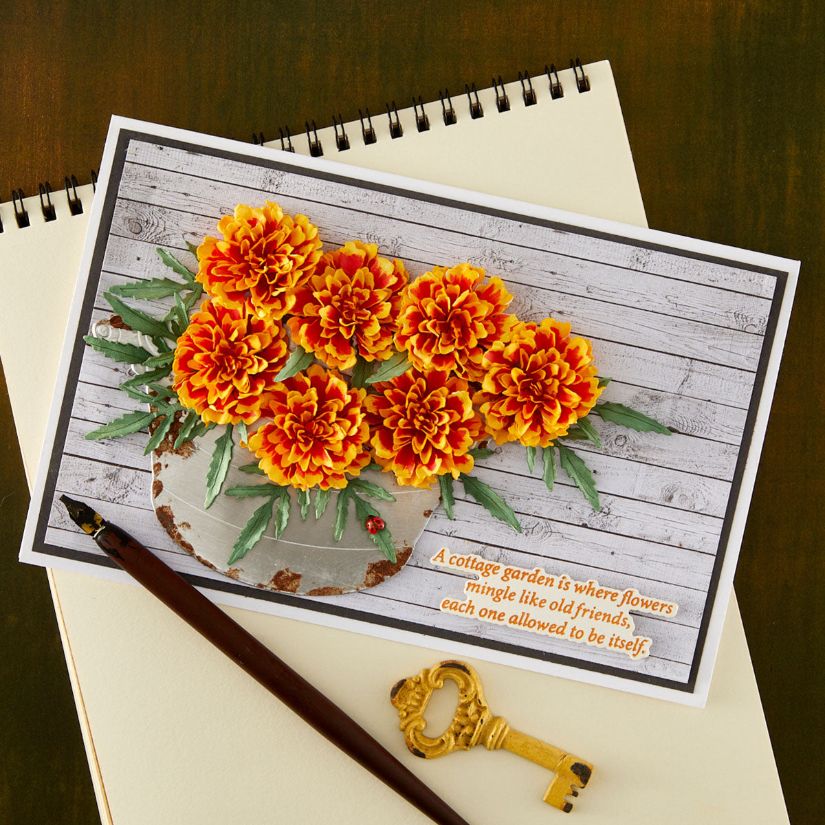 Spellbinders Marigold Etched Dies by Susan Tierney-Cockburn s3-590