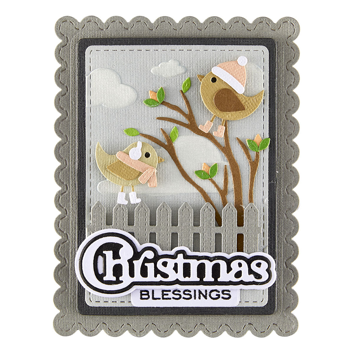 Spellbinders Bow & Bell Scallop Frame Etched Dies from the All About Christmas Collection by Lisa Horton
