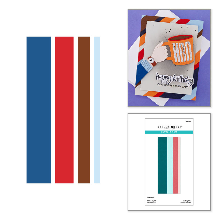 Spellbinders Stripe Right Etched Dies