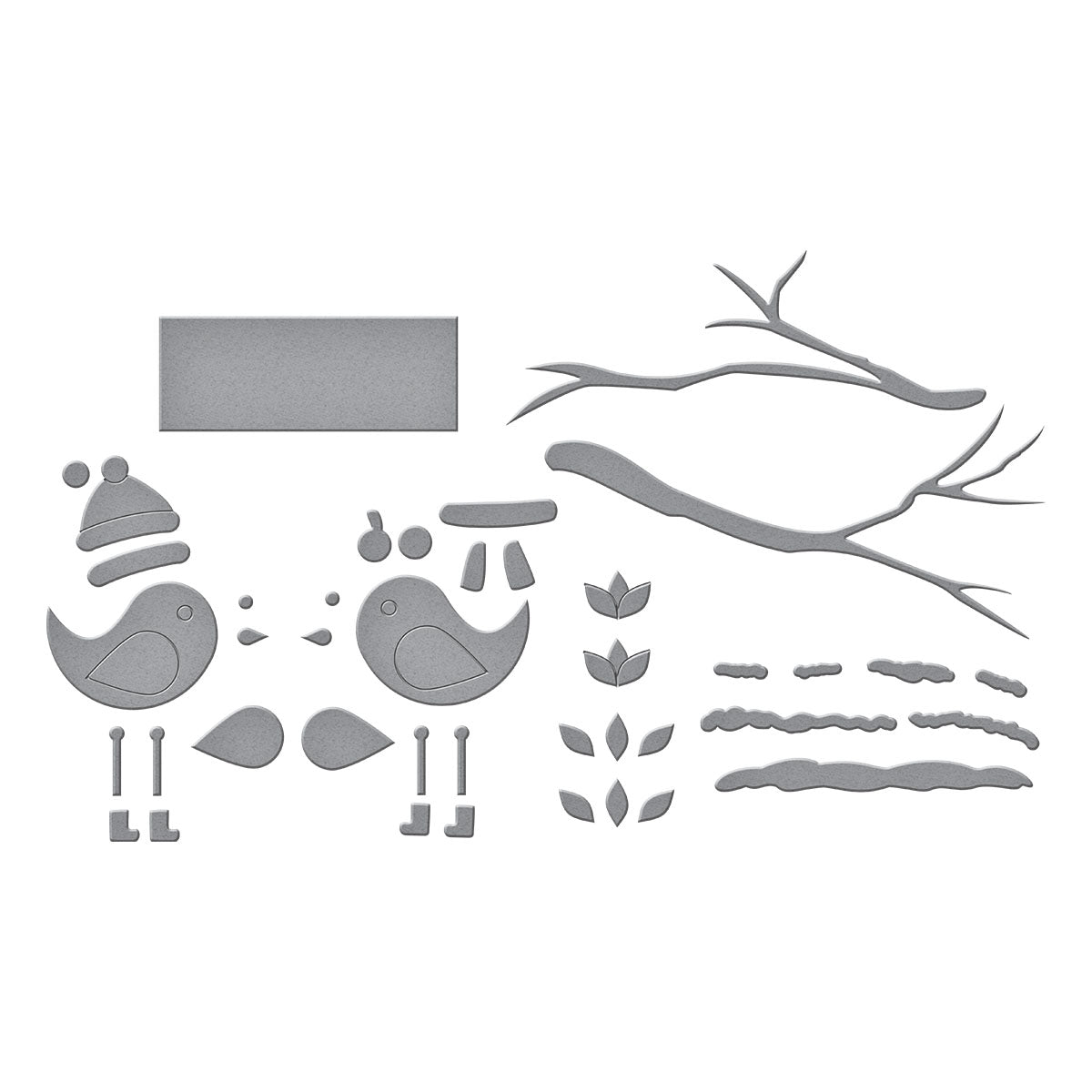 Spellbinders Little Birdies Etched Dies from the All About Christmas Collection by Lisa Horton