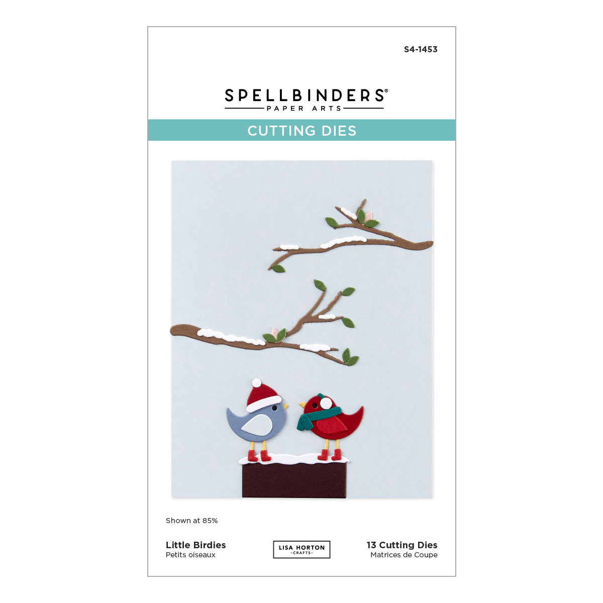 Spellbinders Little Birdies Etched Dies from the All About Christmas Collection by Lisa Horton