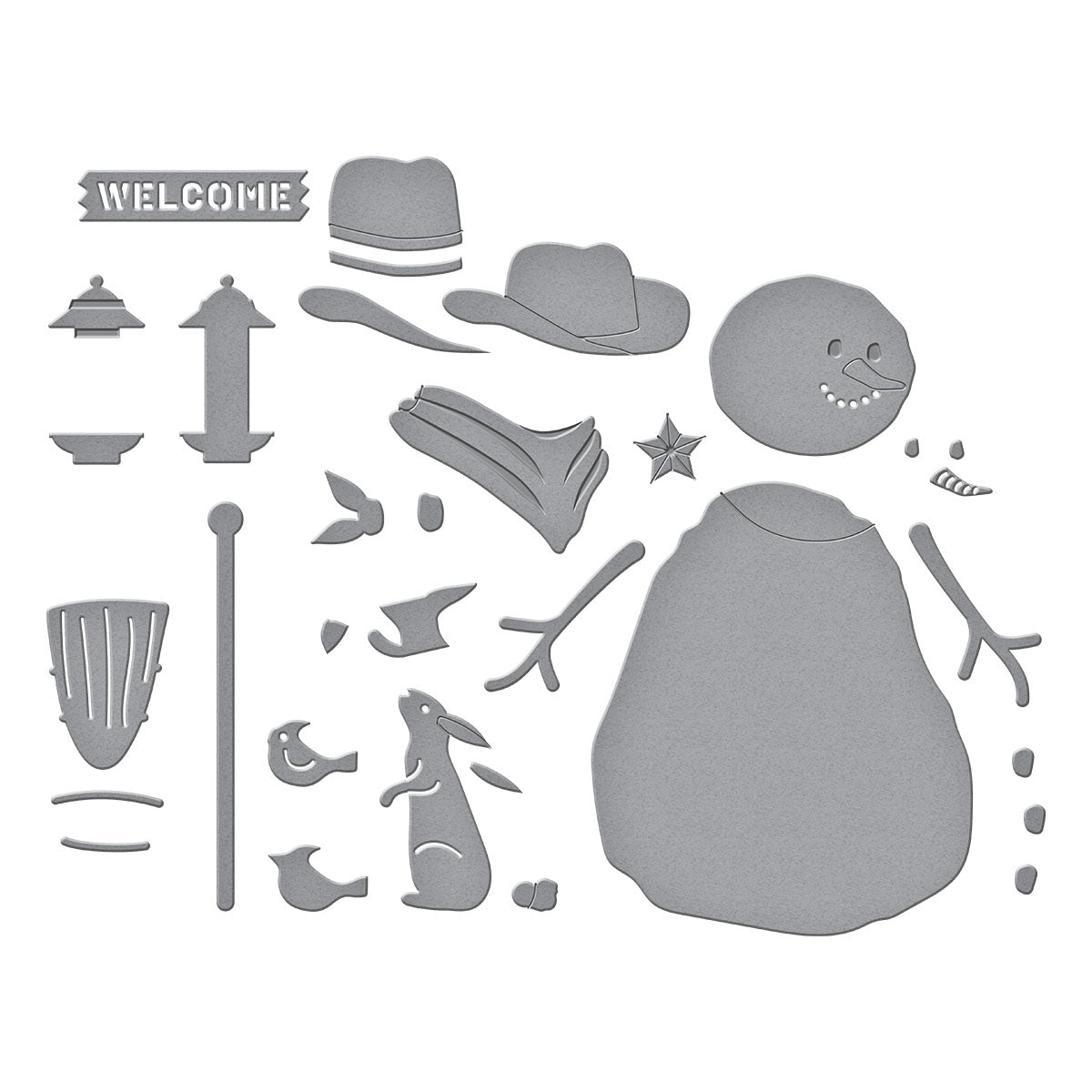 Spellbinders Country Snowman Etched Dies from the Country Christmas Collection by Annie Williams