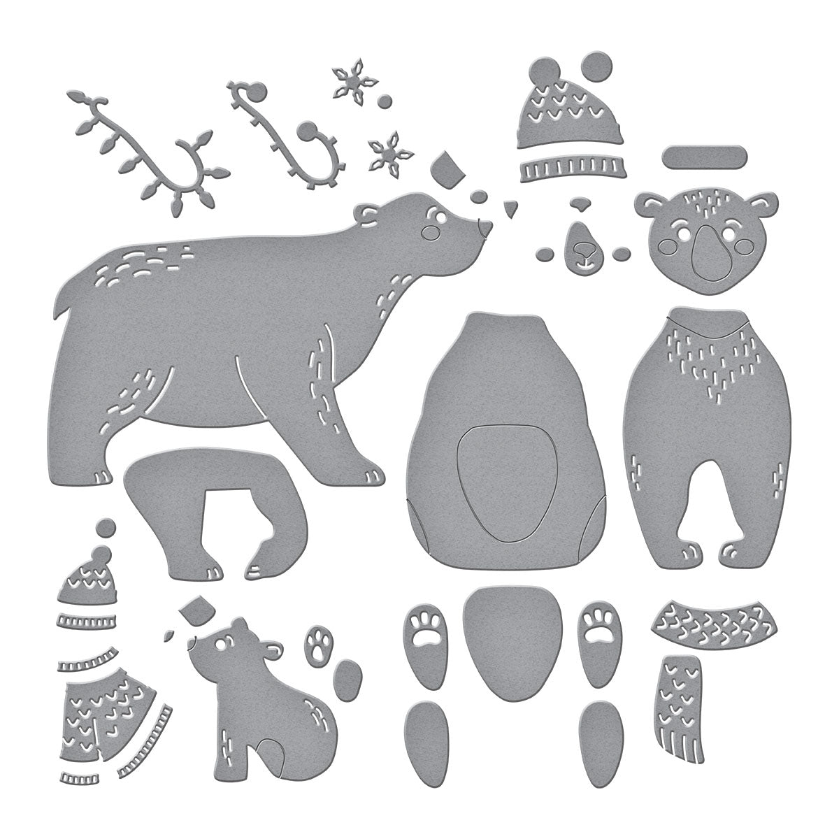 Spellbinders Polar Bear Pals Etched Dies from the North Pole Friends Collection by Simon Hurley
