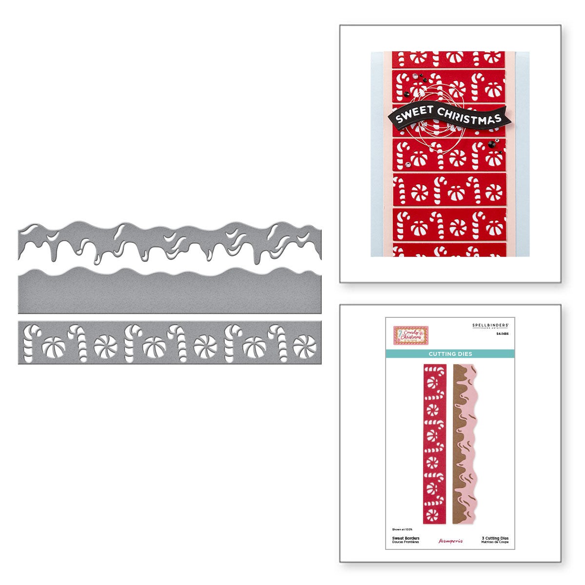Spellbinders Sweet Borders Etched Dies from the Candy Christmas Collection by Stamperia