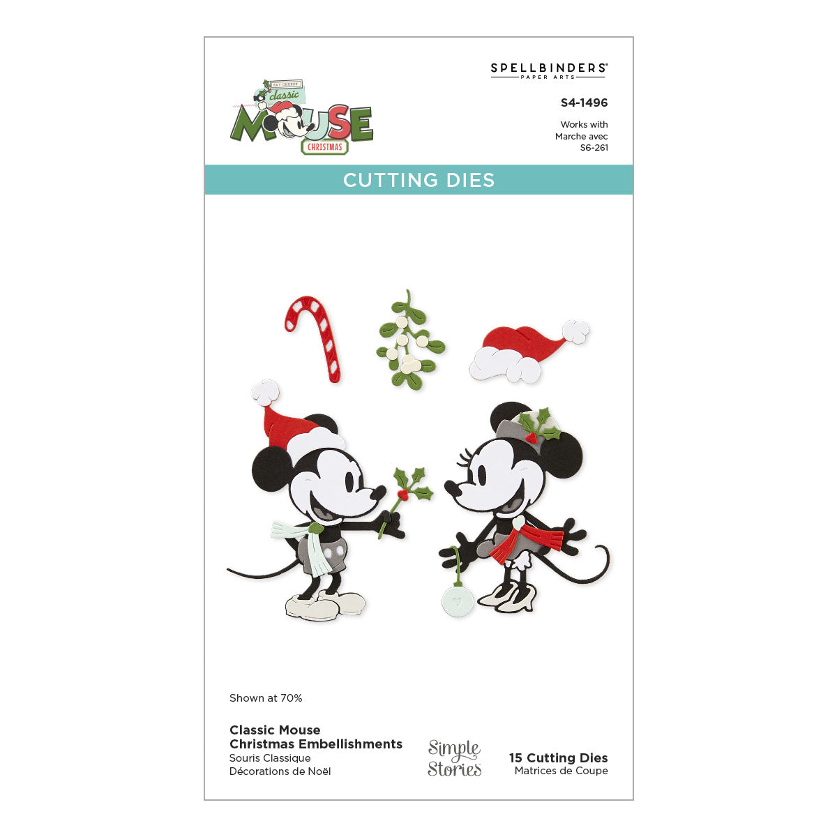 Spellbinders Classic Mouse Christmas Embellishments Etched Dies from the Say Cheese Classic Mouse Christmas Collection