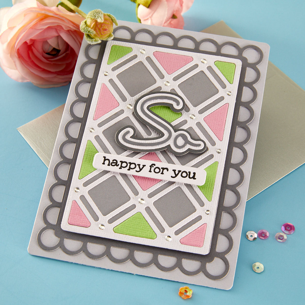 Spellbinders Decorative Lattice Etched Dies by Lisa Horton