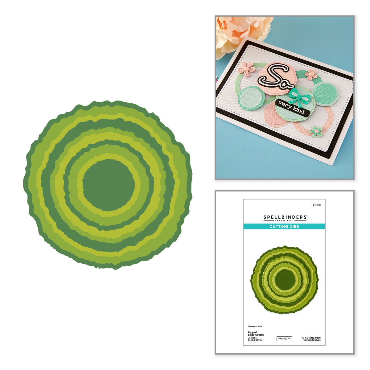 Spellbinders Ripped Edge Circles Etched Dies by Lisa Horton