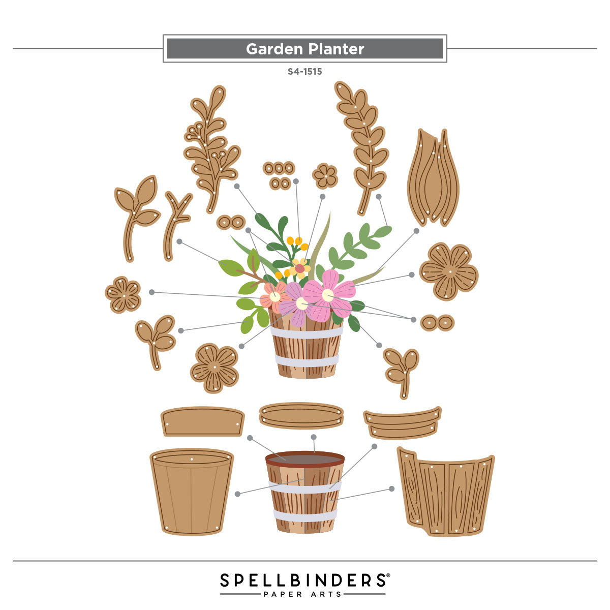 Spellbinders Garden Planter Etched Dies by Lisa Horton