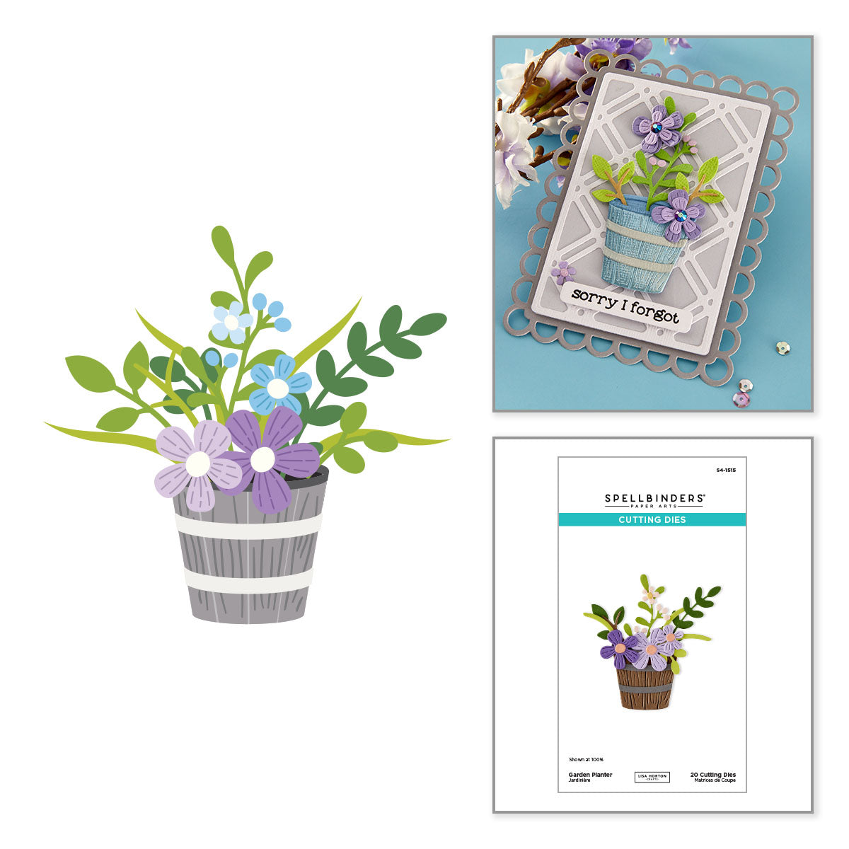 Spellbinders Garden Planter Etched Dies by Lisa Horton